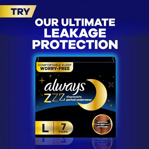 Always Ultra Thin Feminine Pads with Wings for Women, Size 4, Overnight Absorbency, Unscented, Up to 100% Leak-Free Comfort, 50 Count