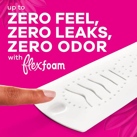 Always Radiant Feminine Pads for Women, Flexfoam Pads with Wings, Size 1, Regular Absorbency, Lightly Scented, 90 Count (3 Packs of 30)