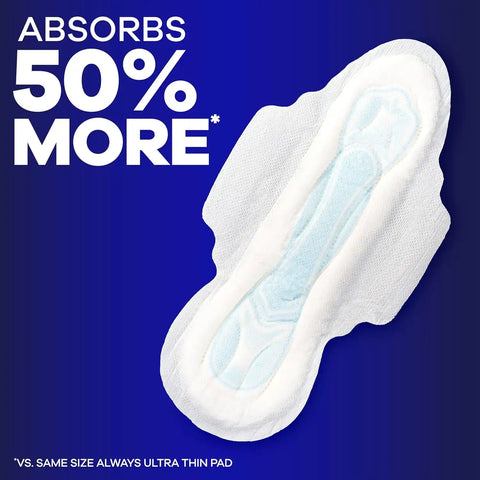 Always Maxi Overnight Pads with Wings, Size 5, Extra Heavy Overnight, Unscented, 72 Count