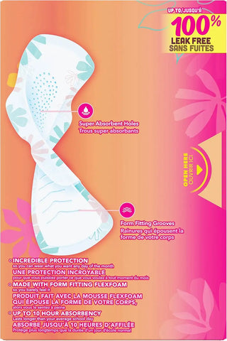 Always Radiant Teen Pads, Size 1, Regular, with Wings, Unscented, 42 Count (Pack of 2)